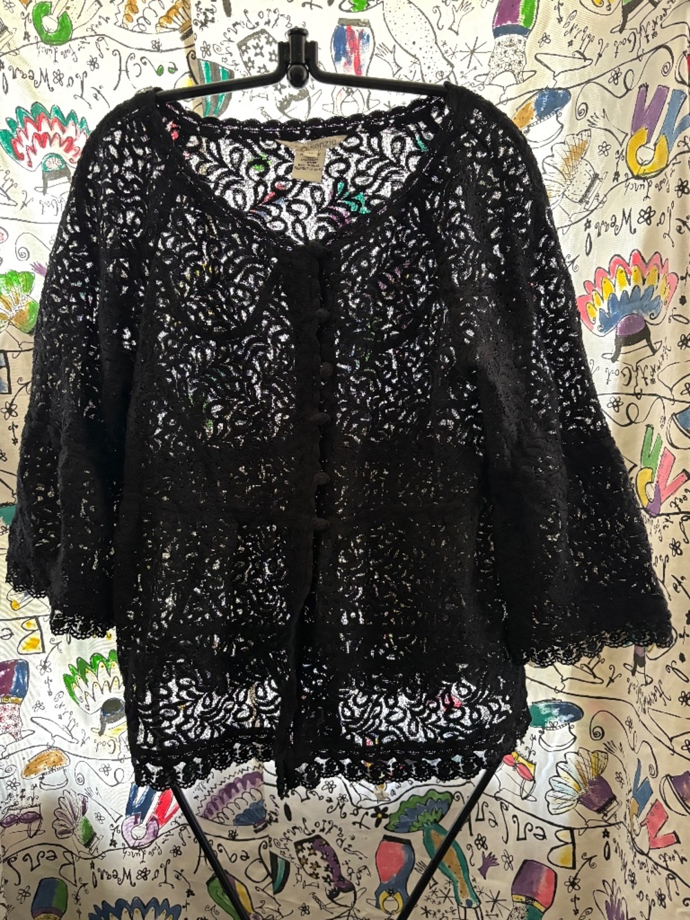 Kenzie lace blouse/ topper with bell sleeves.